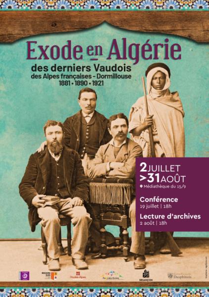 Affiche exposition Exode en Algérie des derniers vaudois