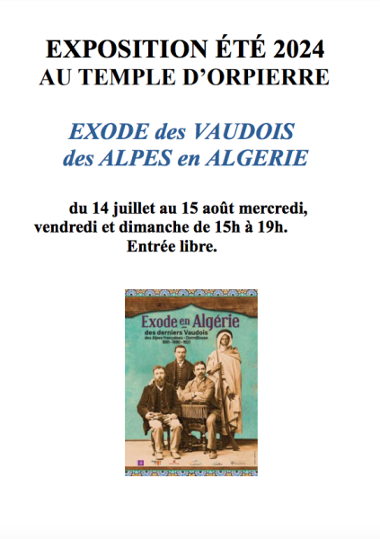 Exposition au temple d'Orpierre